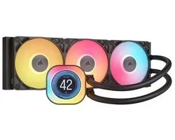 CORSAIR iCUE Link TITAN 360 RX LCD CPU Vloeistofkoeler - 360 mm Radiator - 3x RX120 RGB-fans -Zwart (Geschikt voor LGA 1851/1700, AMD AM4/AM5 - Inclusief iCUE LINK-Systeemhub)