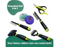 Mister Mill Ensemble Avantage Complet 6 en 1 Petit : Une brosse, trois peignes, coupe-ongles petit & shampoing avec filet - Brosse pour chien - Brosse pour chat - Peigne pour chien - Peigne pour chat
