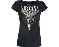 Nirvana Angel Dames T-shirt - houtskool - XL