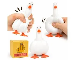 Squishy Middelvinger eend - 1 exemplaar - 9 cm - Duck You - Fidget Toy - Funny cadeau voor de hand - Rek Strek Squeeze