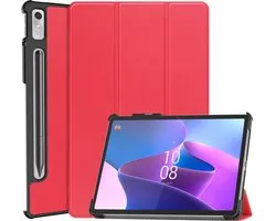 Tablethoes geschikt voor Lenovo Tab P11 Pro Gen 2 Hoesje - Tri-Fold Book Case met Wake/Sleep - Rood