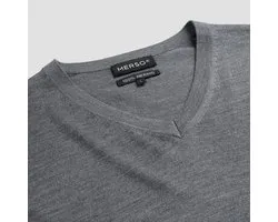 MERSO V-Hals – Merino Trui – 100% Merino Wol – Storm Grey
