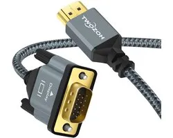 Twozoh HDMI to VGA cable 3M. aluminum shell nylon braided & gold plated support 1080P/60HZ
