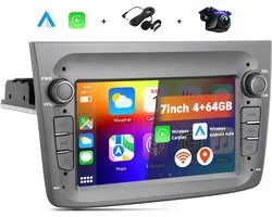 Boscer Android 15 Autoradio - Geschikt voor Alfa Romeo Mito (2008-2018) - 4+64GB - 8.2 inch HD IPS Touchscreen - Draadloze Apple CarPlay & Android Auto - GPS Navigatie - WIFI, Bluetooth, USB & MP5 - Microfoon & AHD Achteruitrijcamera