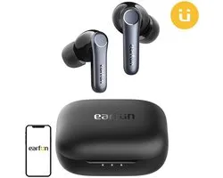 EarFun AirPods Pro 4 - Air Pro 4 - oplaadcase met snellader - USB-C - instelbare Noise Cancelling - 6 microfoons - cVc 9.0 technologie - 52 uur gebruikstijd met case - pauzeert automatisch muziek bij uitdoen