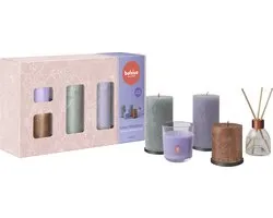 Bolsius - Rustieke Kaarsen Set - Geur Set - Giftset - Funky Freshness - Lavendel