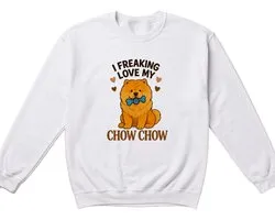 Grappig Honden Sweater – I FREAKING LOVE MY CHOW CHOW – Dierenliefhebbers Outfit – Unisex Sweater voor Dames & Heren – Leuk Cadeau