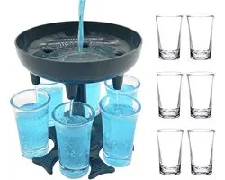 distributeur de shots - Distributeur d'alcool pour verres - boissons - bec verseur - party - fête à la maison - 6 verres - nourriture - sorties - amusement - jeu -