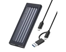 Cor.Speed 2-in-1 SSD Behuizing - NVMe & SATA - USB-C - Aluminium met Siliconen Hoes