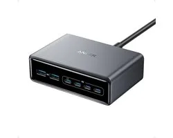 Anker Prime Lader - 200W - 6-Poorten - GaN - 4x USB-C & 2x USB-A - Dynamic Power Distribution - Smart Display - Snelladen tot 100W - ActiveShield 2.0 - Compact & Krachtig