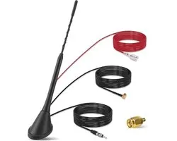 DAB/DAB+ Auto Antenne - Digitale Radio Dakantenne met Versterker + Radiosplitter en Kabel