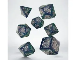 Q-Workshop dobbelstenen set jumbo katten Merlin groen goud.