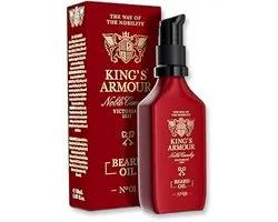 King's Armour Beard Oil 50ml - Softens, Strengthens, Grows & Conditions Beard - Unique Oils of Jojoba, Argan and Sweet Almond - Refreshes All Day Long with Its Magic Fragrance