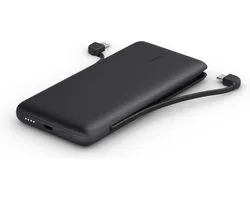 Belkin BOOST↑CHARGE™ Plus - 2-poorts 10.000 mAh USB-C-powerbank met geïntegreerde kabels - Zwart