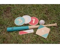 BS Toys – Ensemble de démarrage de baseball – Jeu d'extérieur – Ensemble de baseball en bois FSC – À partir de 8 ans