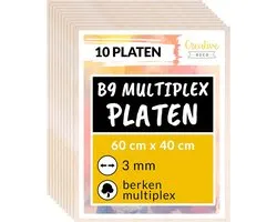 Creative Deco 60 x A6 Multiplex Platen 3mm | 148 x 105 x 3 mm | Berkenhout | Perfect voor Pyrografie, Lasersnijden