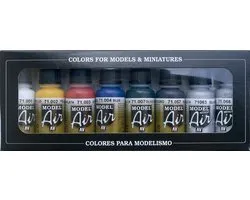 Vallejo Model Air Basic Colors - Airbrush acryl set - 8 stuks 17 ml verf