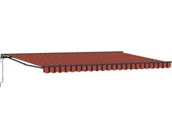 vidaXL - Store banne - Cadre - Orange - et - Noir - 500 - × - 300 - cm