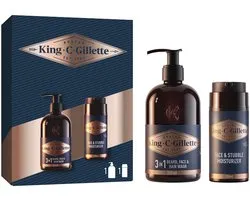 King C. Gillette Perfect Ritual Kit Giftpack - 3in1 Wash 350ml + Face & Stubble Moisturiser 100ml