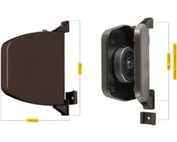 Schellenberg 50154 Opbouwoproller Flexo, scharnierend en in hoogte verstelbaar, gatenafstand 14-15,5 cm, MINI-systeem, opbouwoproller voor rolluikbanden, bruin