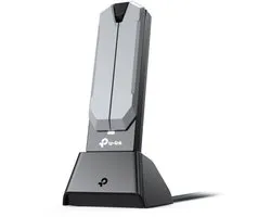 TP-Link Archer TBE400UH – Wi-Fi 7 USB Adapter – BE6500 Tri-Band USB-stick – 2.4/5/6 GHz – Met Extern Station & Antennes – USB 3.0