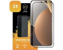 3-Pack MobyDefend Screenprotectors - Convient pour Xiaomi Redmi Note 15 Pro Plus 5G - Protecteurs d'écran Avec Bordures Noires - Verre Trempé