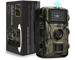 Wildcamera 1080P Full HD – IP66 Waterdichte Wildlife Camera – Nachtzicht Camera met Bewegingsdetectie – Trail Camera – Jachtcamera – Natuurcamera – Game Camera – 120° Groothoek – Outdoor Beveiligingscamera