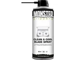 Monster Clippers Clean & Cool Blade Spray 400ml - pour l' Maintenance de la tondeuse et de la tondeuse - Nettoyant pour lame de coupe