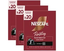 Nescafe Roastery Ristretto Dark Roast - Multipack - 60 (3x20) Koffiecups Compatibel Met Nespresso Coffee Machine