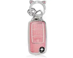 Car Key Case with Cute Keychain Suitable for VW Keys,Compatible with Vw Caddy Jetta Bora Beetle Golf Polo Passat - ShopVlot