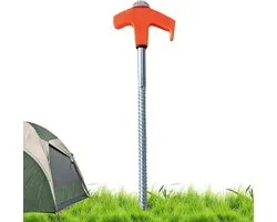 Grondschroefankers - Tentharingen Vastschroeven - Buitenactiviteiten Beveiligen - Licht Op In Donker - 20 cm - Oranje
