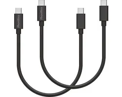 2x Câble USB C vers USB C Noir - 0,2 mètre - Câble de charge pour commande radio DJI RC / DJI RC PRO pour Drone DJI Mavic 3 Classic, DJI Mavic 3, DJI Mavic 3 Cine, DJI Mini 3 Pro, DJI Mini 3, DJI Air 2S
