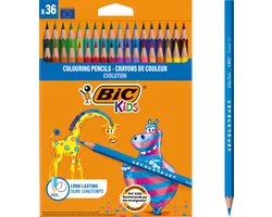 BIC Kids Ecolution Evolution - Kleurpotloden - Kinderen en volwassenen - Verschillende Kleuren - Potlood - 36 Stuks