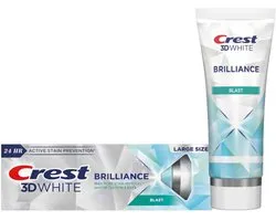 Crest 3D White Brilliance Blast Whitening Tandpasta 130g – Aide à 100% Plus d'Élimination des Taches de Surface – Fluorure Anticavité – Prévention des Taches 24H