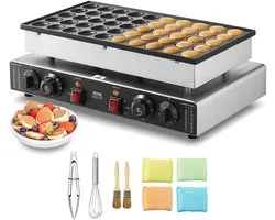 Delightness Poffertjes Maker - 50 Stuks - Wafelmaker - Dorayaki Machine - Wafelijzer - Professioneel - Keuken - Koken - Zwart
