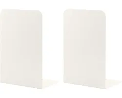 Sujetalibros para Estanterías de Libros, Sujetalibros para Oficina, Extremos de Libro para Libros Pesados, Soportes de Métal para Sujetalibros de Estilo Minimalista Moderno, Blanco Lechoso(1 Pares)