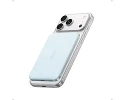 Anker Nano powerbank - dunne magnetische batterij van 5000mAh - Qi2 gecertificeerde supersnelle draagbare oplader van maximaal 15W, compatibel met MagSafe, ergonomisch ontwerp, alleen voor iPhone 17/16/15/14/13/12 - Blauw