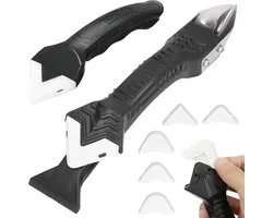 T.R. Tools Kit hulpmiddel 3-in-1 - Kitspatel, Kitscharaper en Kit Verwijderaar - Afstrijkrubber