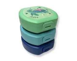 Voordeelpack 3 stuks Snackbox Small Rond - 200ml - Snackdoosjes met Clipsluiting - Koekendoos - BPA-vrij Fruitbakje - 112x110x40mm