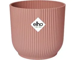 Elho Vibes Fold Rond 30 - Pot De Fleurs pour Intérieur - Plastique 100% recyclé - Ø 29.5 x H 27.2 cm - Rose poudré