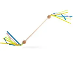BS Toys Twirlstok - Majorette Stok - Baton - Houten Speelgoed met Linten - Dansen en Bewegen - Cadeau Kind- Vanaf 4 jaar