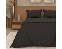 Beddengoedset 3D-microvezel, 260 x 240 cm, Gaia zwart, door Soleil d'Ocre