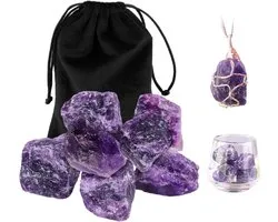 Amethyst Stone Real, 200g Amethyst Stones Bulk Raw Stones, Natural Life Source Amethyst Raw Stone, Crystal Medicinal - ShopVlot
