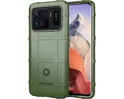 MobyDefend Hoesje - Geschikt voor Xiaomi Mi 11 Ultra - Rugged Shield TPU Backcover - Groen