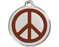 Red Dingo Hondenpenning 30 mm peace bruin