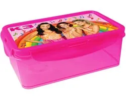 Disney Studio 100 K3 broodtrommel lunchbox met extra doosjes magenta roze.