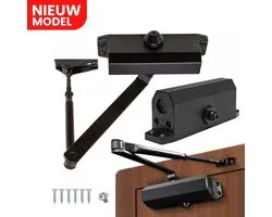 Ferme-porte - Hydraulique et réglable - Jusqu'à 75 kg - Kit de montage inclus - Pour utilisation intérieure et extérieure - Haute qualité