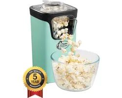 Bestron Popcorn machine - APC200M - popcornmaker - Incl. 10 popcorn zakken - Klaar in 2 min - Mint - 5 jaar garantie