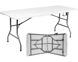 Livista® Table Pliante - Table Pliable - 180 x 70 cm - Table Pliante - Antidérapante et résistante aux intempéries - Wit