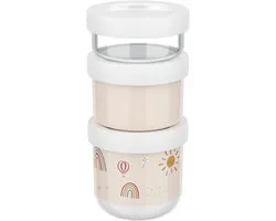 Mepal Mio Snackbox stack 3-delig - 550 ml - Stapel zo veel als je nodig hebt - Magnetron- en vaatwasmachinebestendig - Sunshine & Rainbow